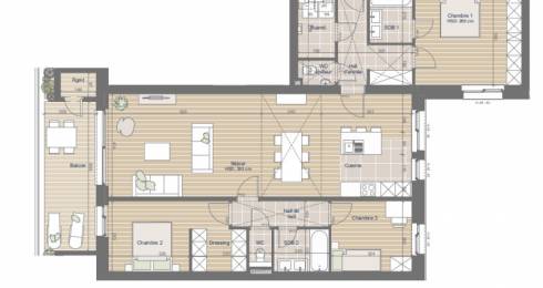 Appartement neuf de 140m², 3 chambres et terrasse de 15m² orientée plein Sud